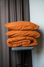 Cinnamon Bed Set - Full Cotton Bedding with Duvet Cover, Pillow Cases, Bed Sheet - Minimalist Sheets set